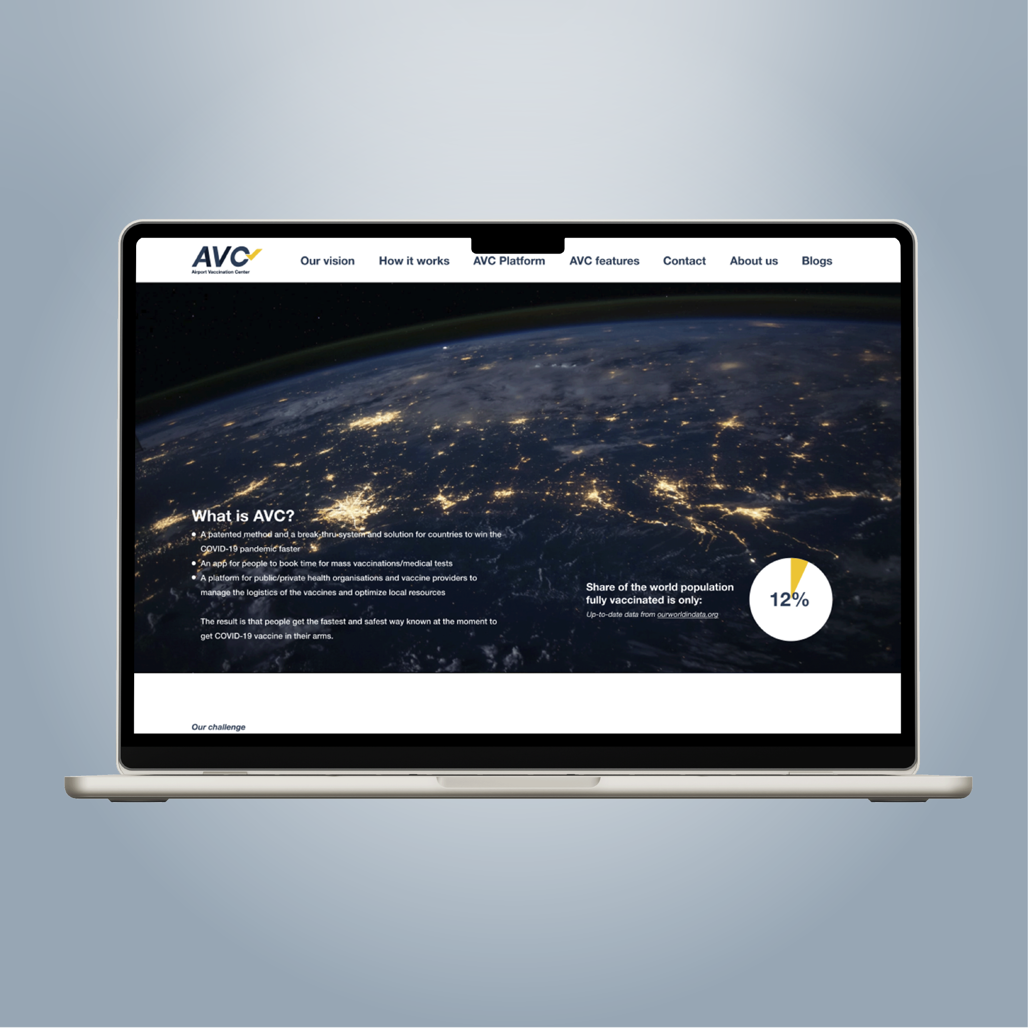 AVC website mockup