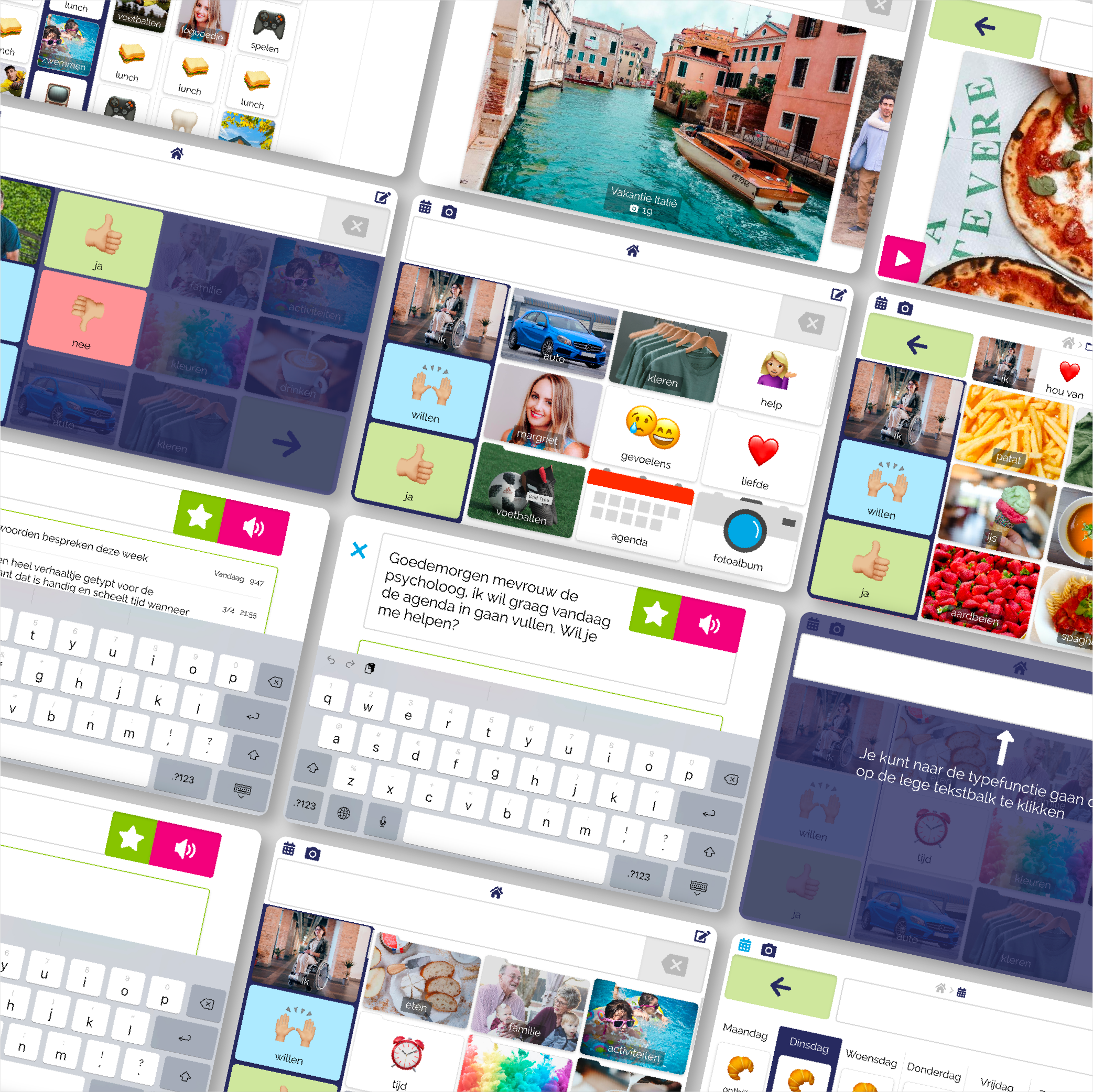 ElineSpreekt app interface for people who can't speak
