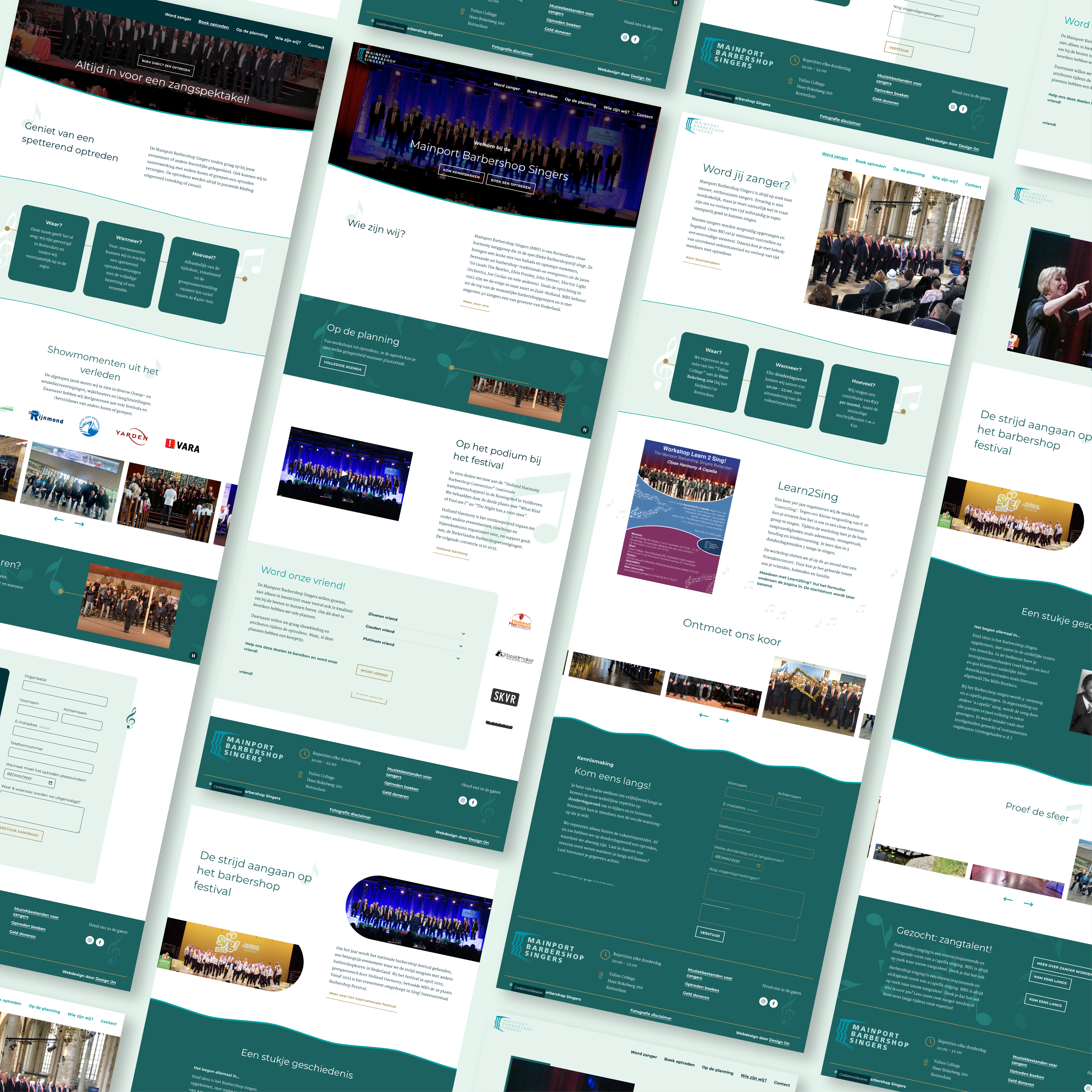 Mainport Barbershop Singers website pages